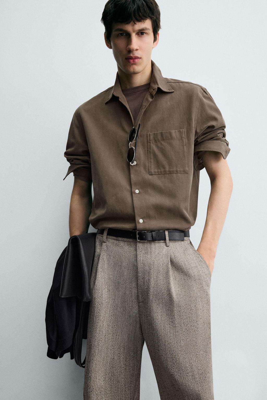 HERRINGBONE TEXTURED TROUSERS - Zara фото 6