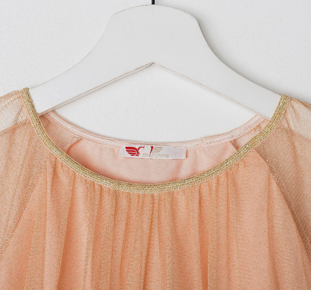 CRB wear/CAK 61689 Платье для девочки, персиковый/Ex.Cherubino  фото 2