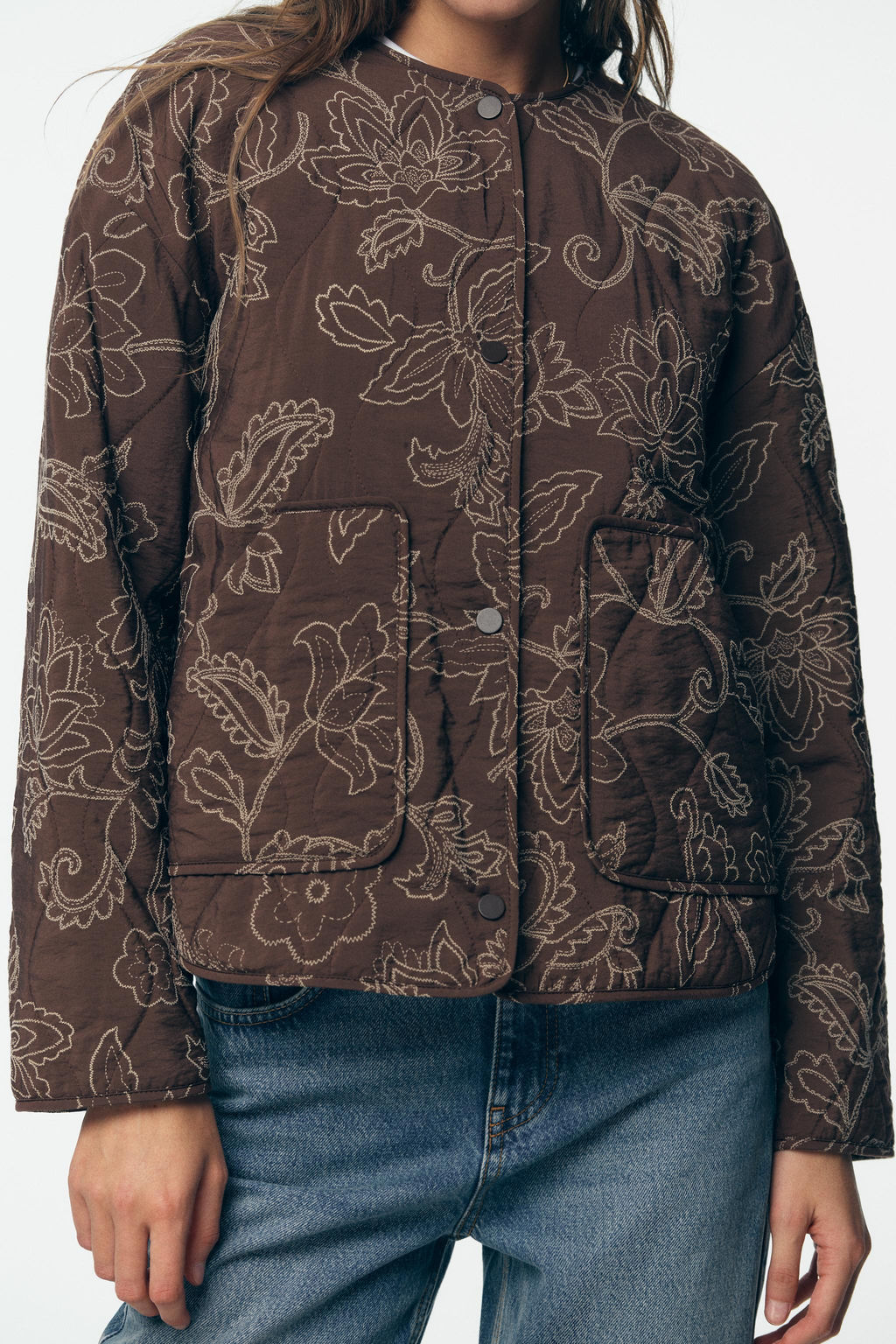 RUBBERISED EMBROIDERED PUFFER JACKET - Zara фото 3