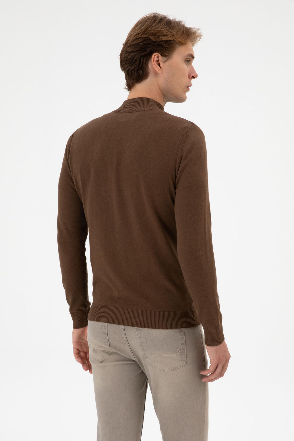 Erkek Slim Fit Kahverengi Triko H_rka - U.s. polo assn фото 12