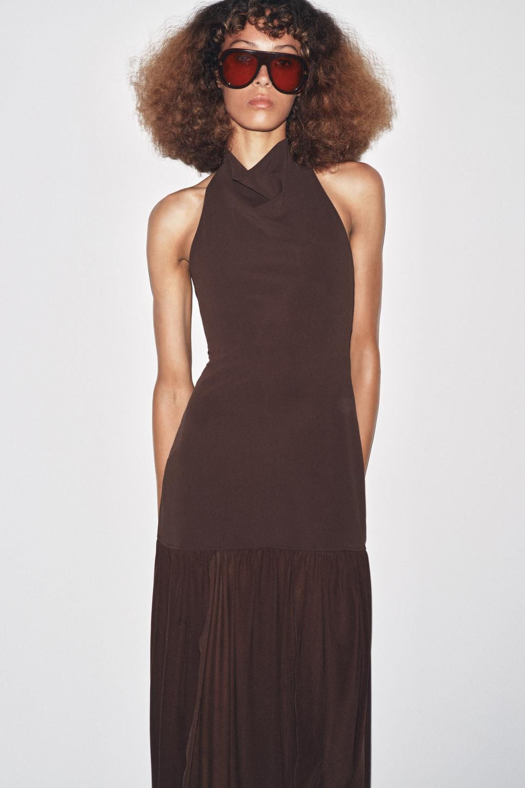HALTERNECK DRESS WITH MATCHING DETAIL - Zara фото 4
