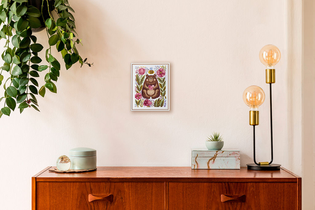 Klart набор для вышивания 8-542 Медвежонок с пчелами 16.5 х 21.5 см