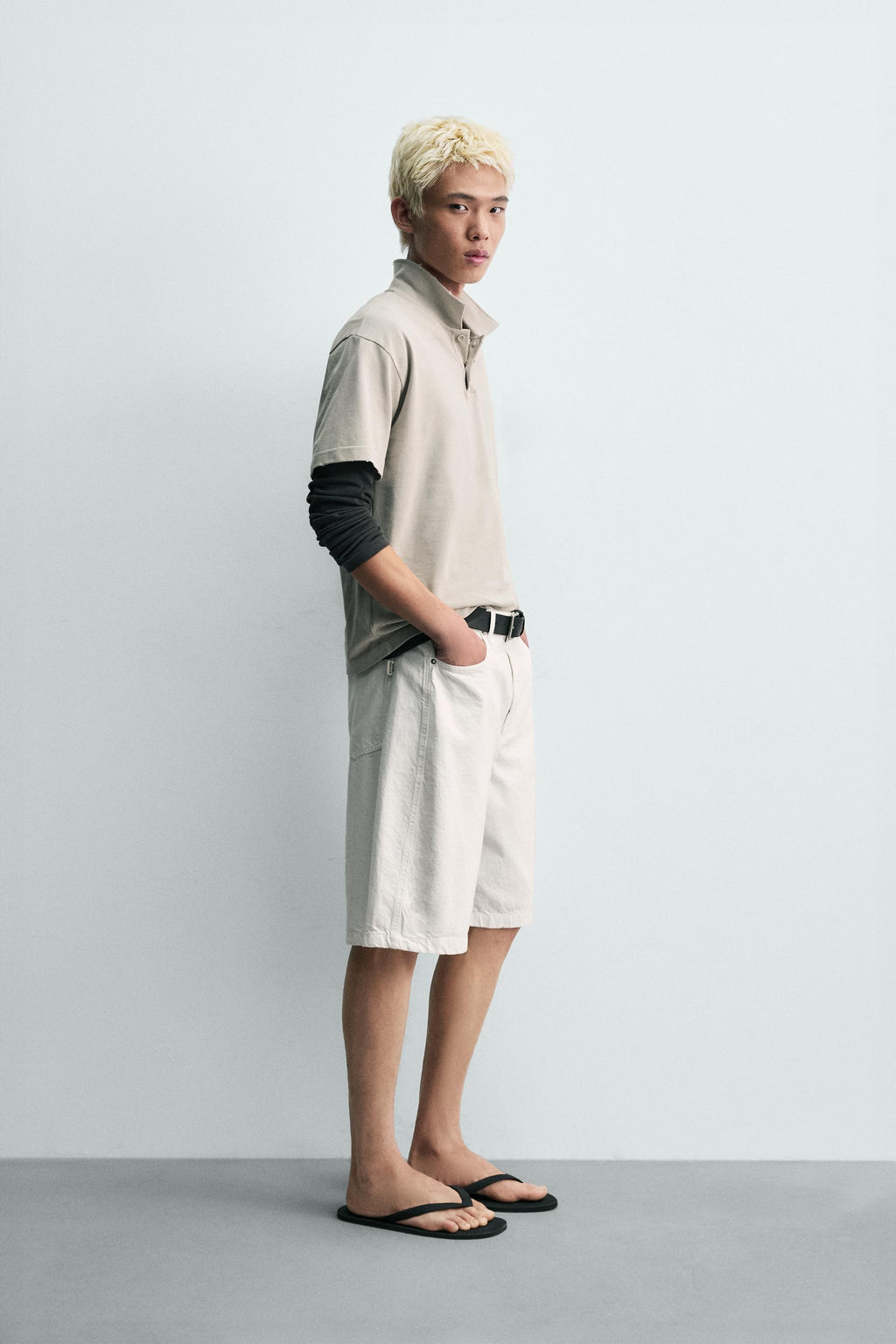 BERMUDA BAGGY FIT / Blanco