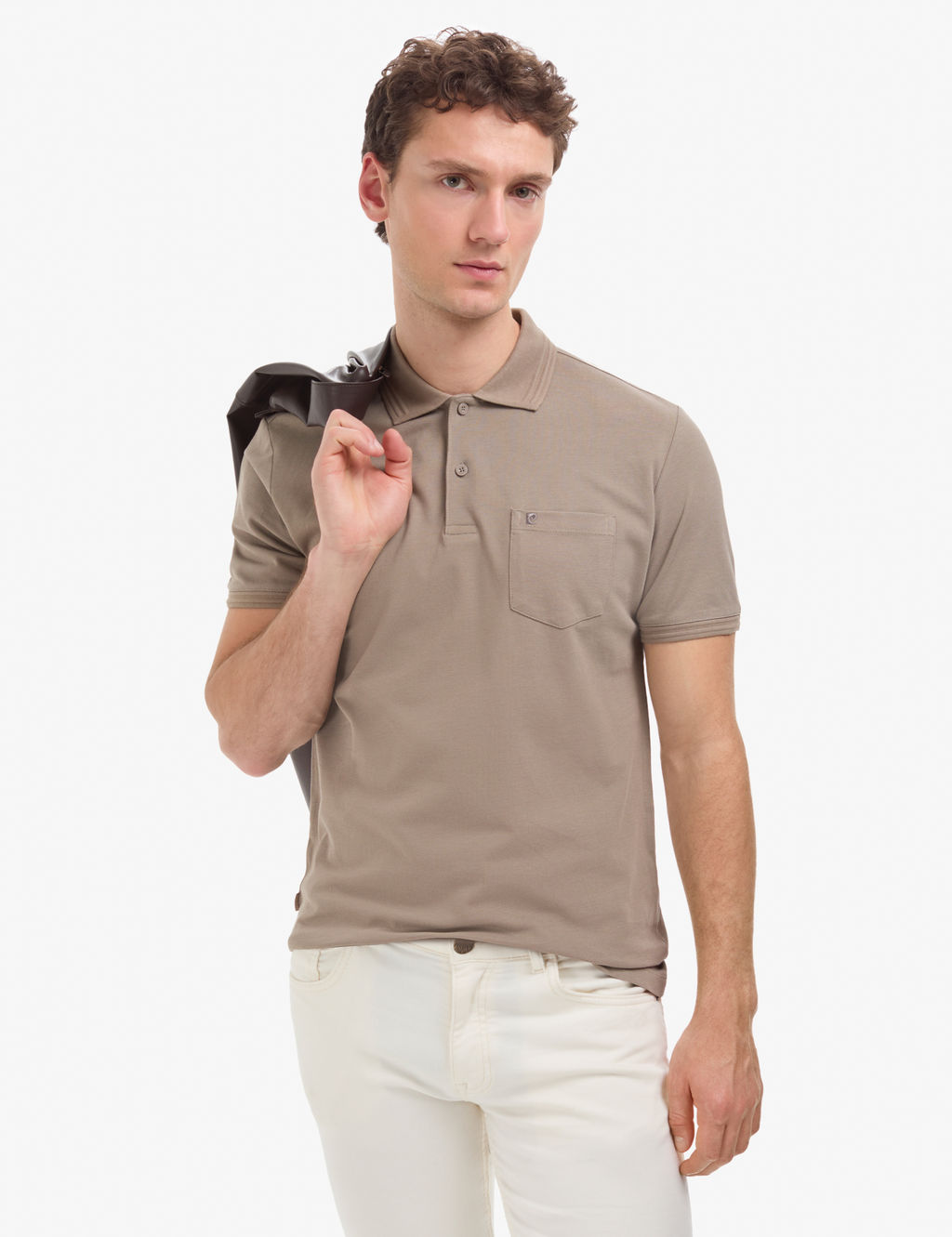 Koyu Vizon Regular Fit %100 Pamuk Cepli K_vr_lmaz D__meli Polo Yaka Basic Ti__rt