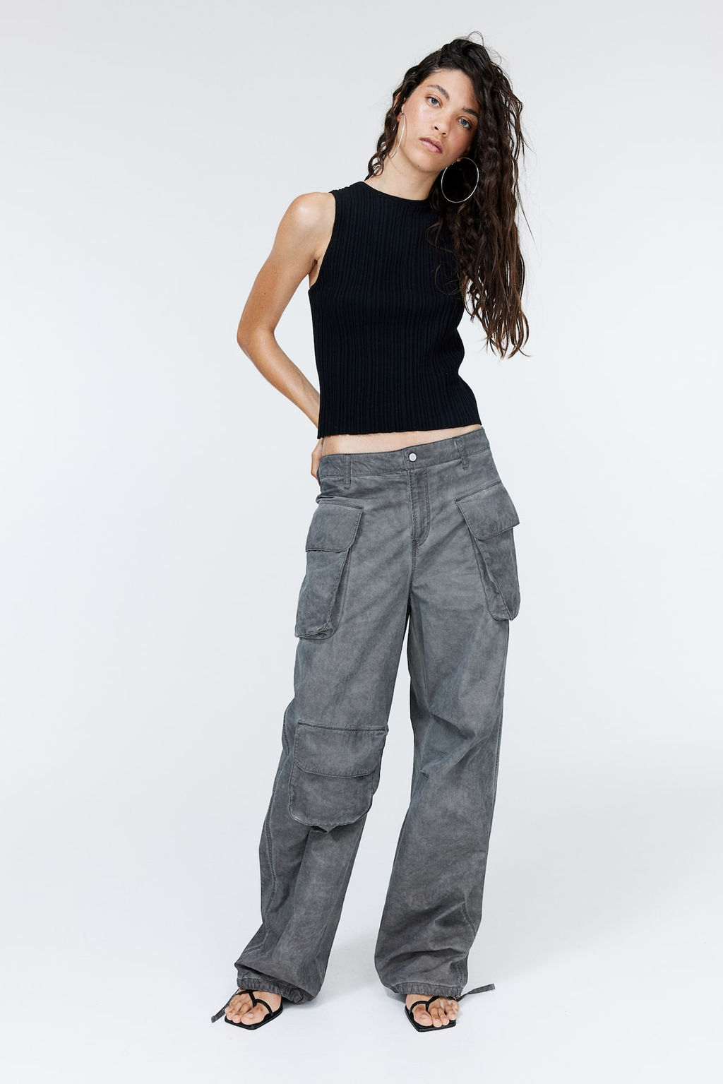 Top en punto de canale con tiras entrelazadas - H&m фото 3