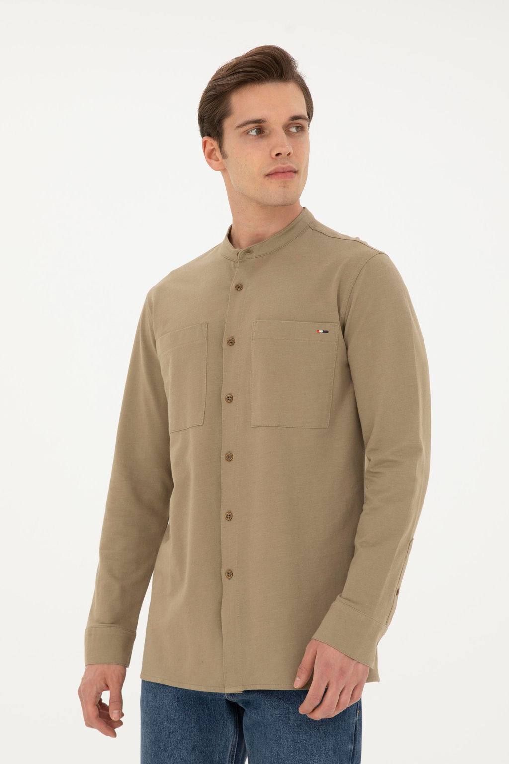 Мужской вязаный кардиган цвета хаки - U.s. polo assn фото 10