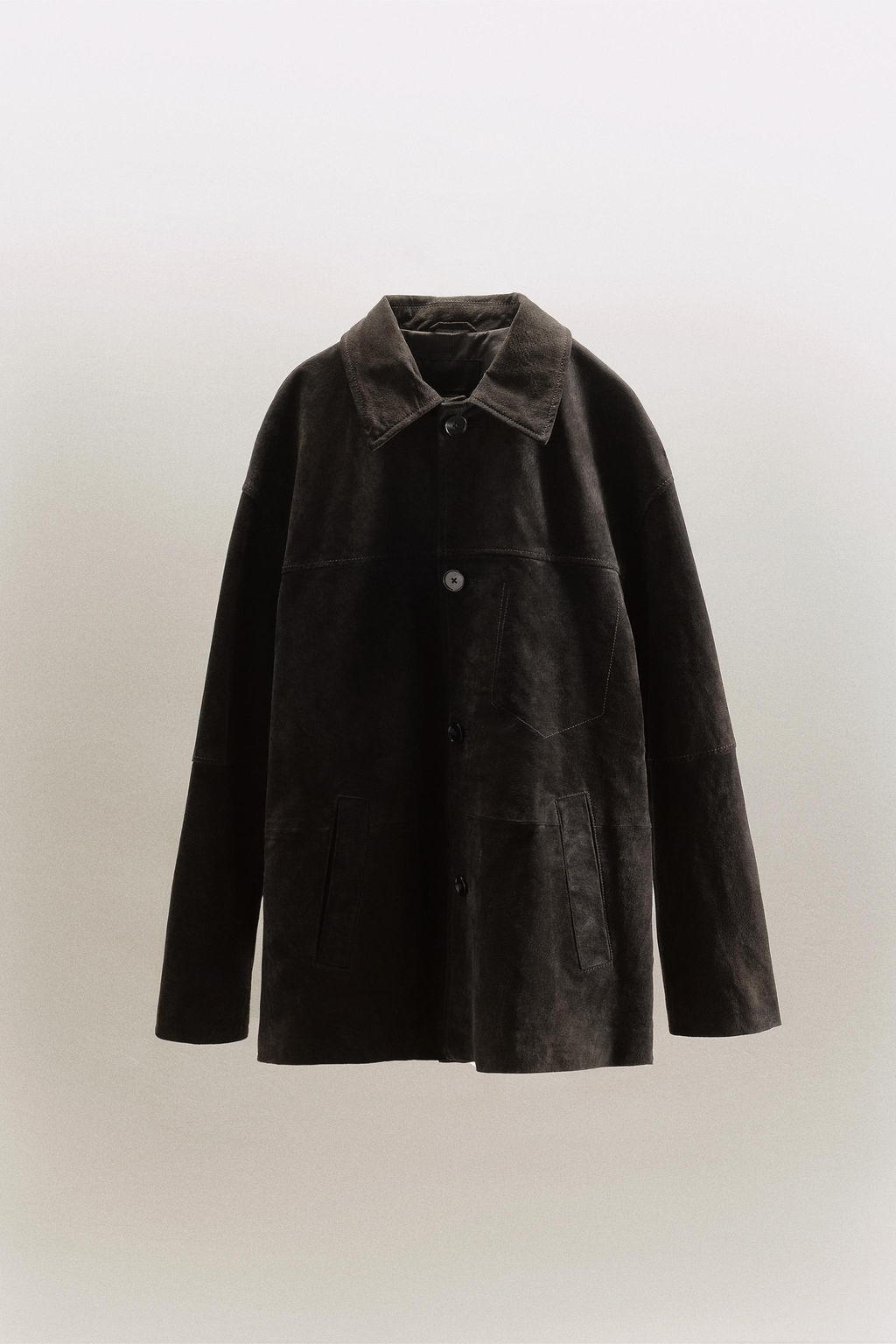 OVERSIZED 100% LEATHER SUEDE JACKET - Zara фото 9