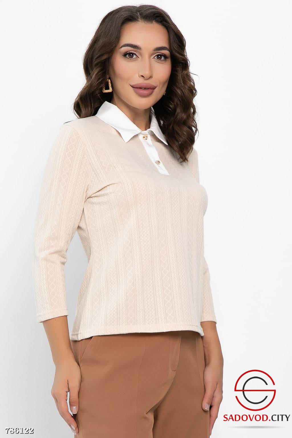 Кофта поло женская с воротничком - Bruno фото 6