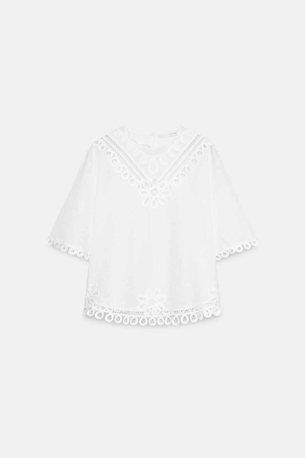 CAMISA BORDADA CON LINO ZW COLLECTION / Blanco