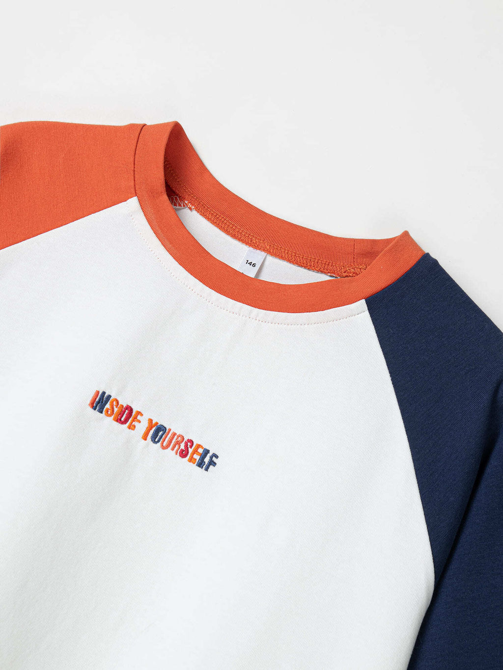 Футболка Колор блок Молоко/Шторм 7+ - Bungly фото 3