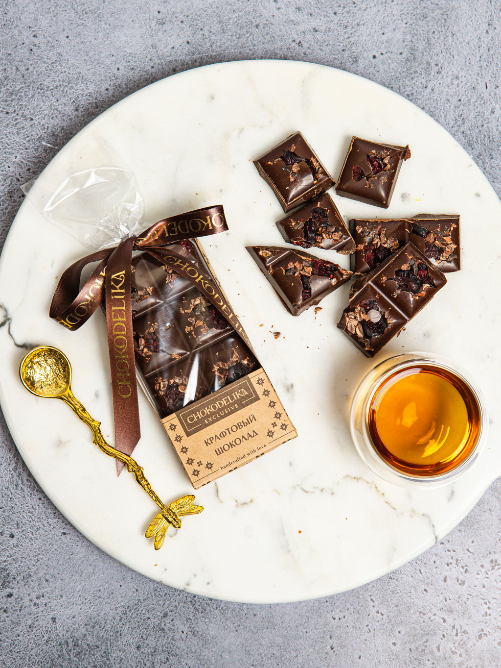 Шоколад темный Крафтовый микс с клюквой 50 гр - Chokodelika фото 4