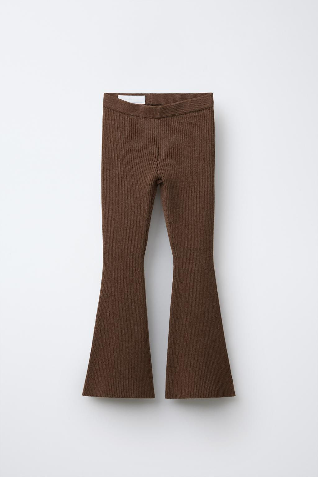RIBBED FLARED TROUSERS - Zara фото 3