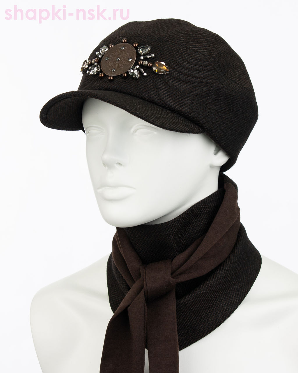 Аюна стразы Комплект флис (бейсболка+бактус) (57-59)