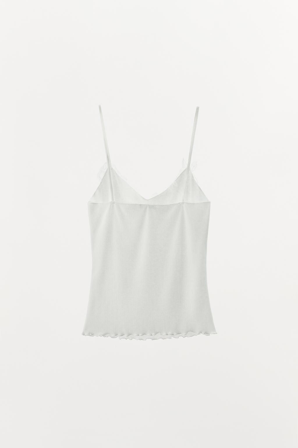LACE POINTELLE STRAPPY TOP - Zara фото 5