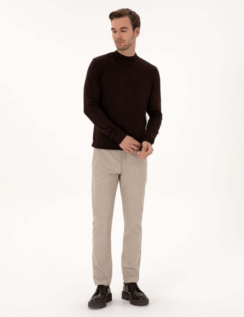 Bej Slim Fit Kanvas Pantolon - Cacharel фото 3