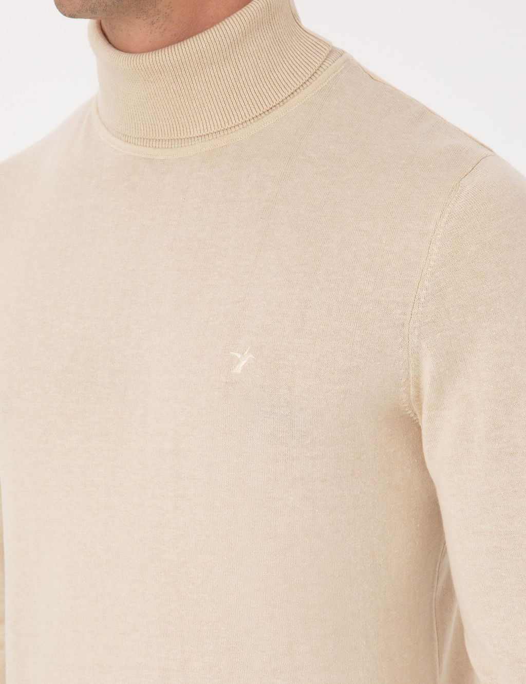 Bej Slim Fit Basic Kazak