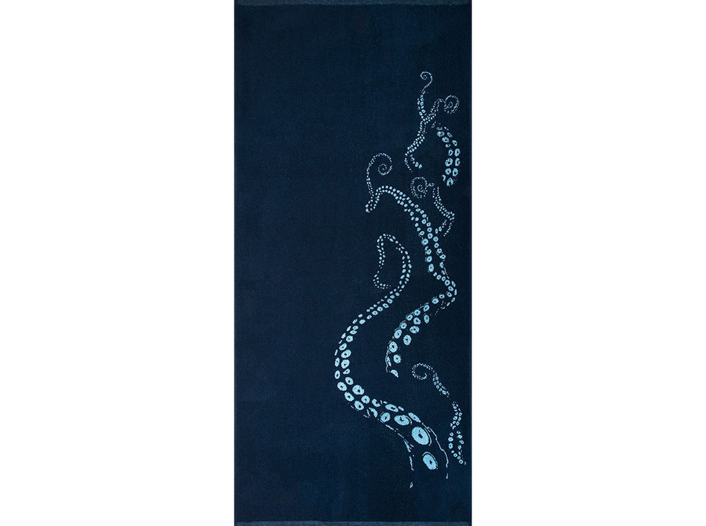 6с102.411ж1 Море. Осьминог.(т.синий2) Полотенце махровое 67х150см