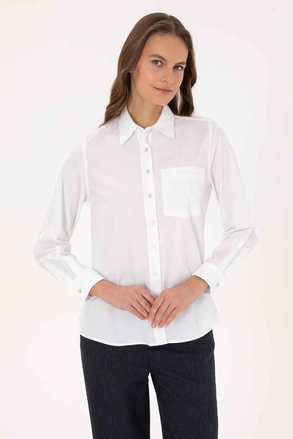 Kad_n Beyaz Uzun Kollu G_mlek