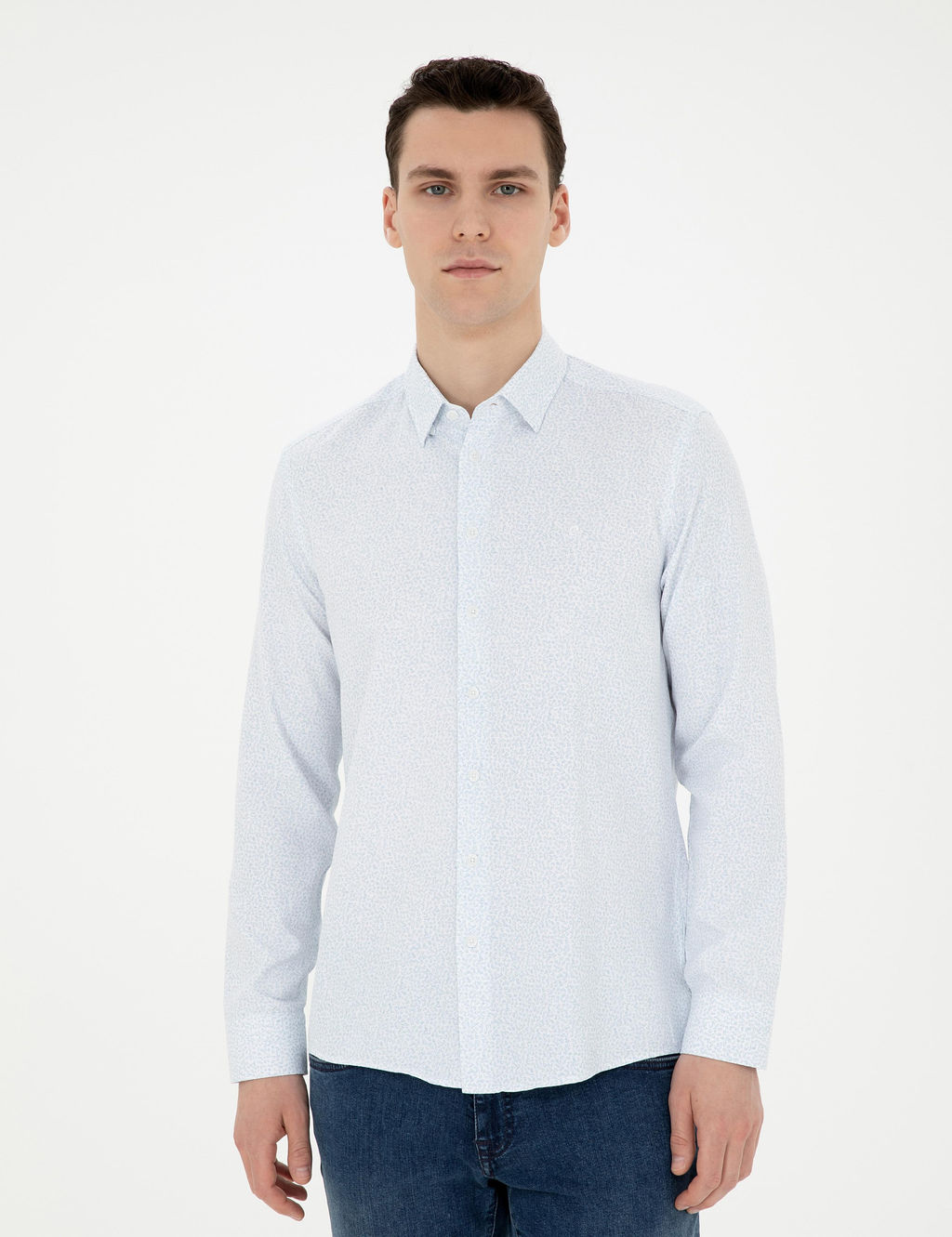 Рубашка Pierre Cardin Slim Fit светло-голубая