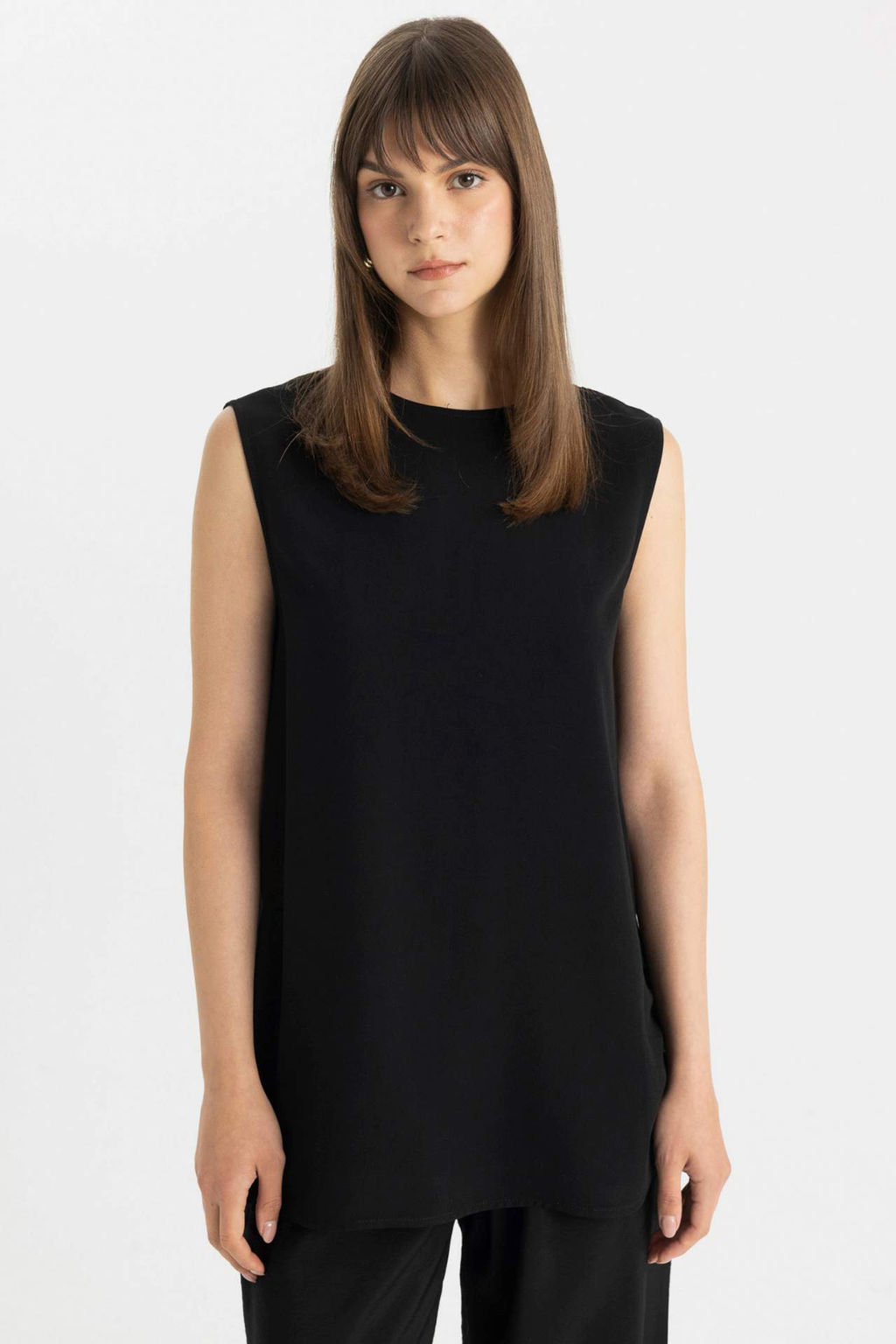Regular Fit Bisiklet Yaka Basic Duz Atlet Tunik - Defacto фото 2