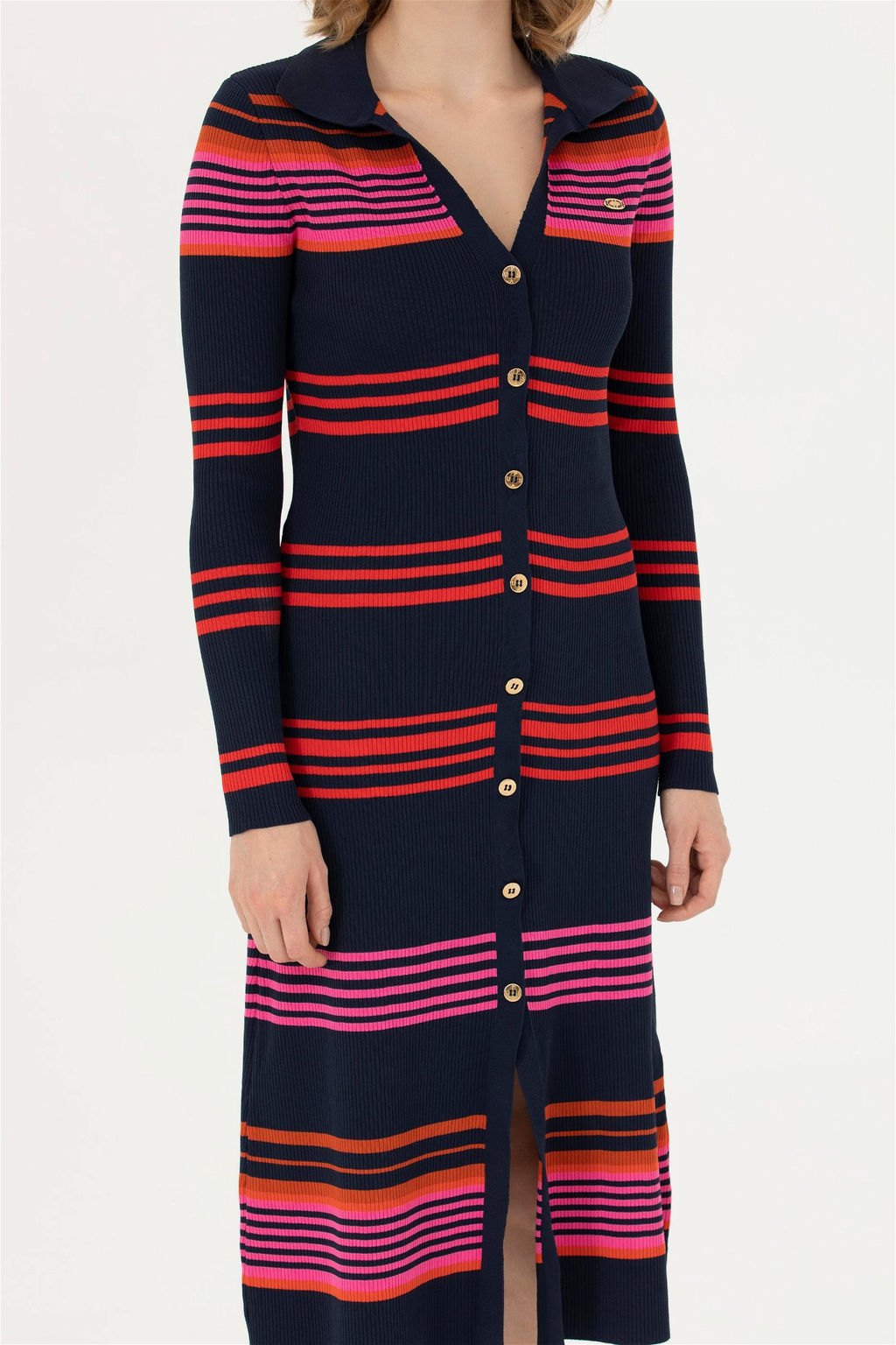 Женское темно-синее трикотажное платье - U.s. polo assn фото 6