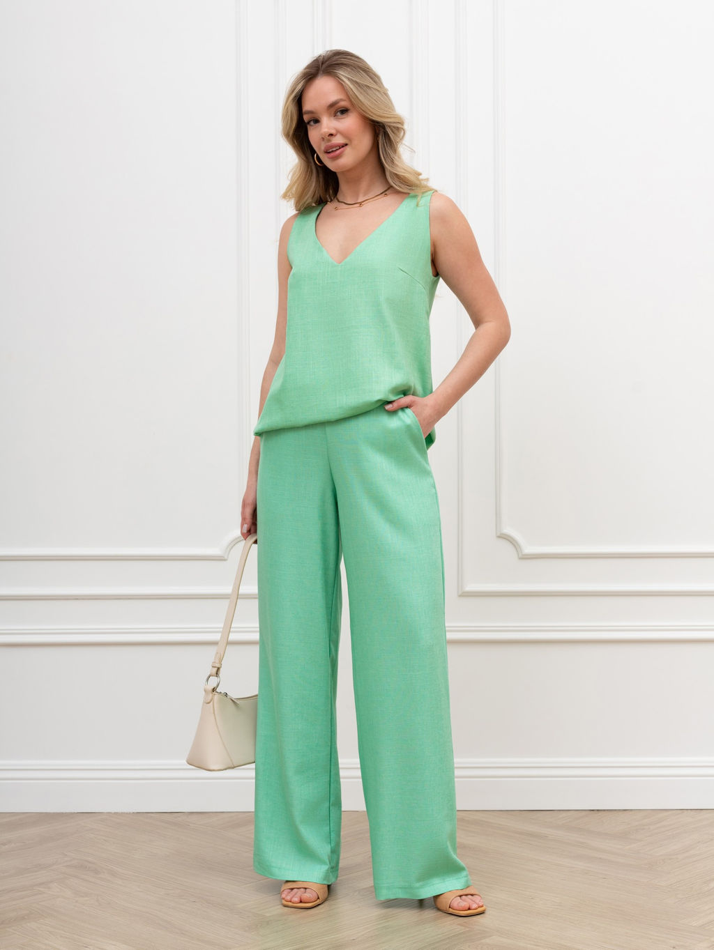 Блузка (топ) Сибелла-4 из вискозы со льном - Виотекс фото 62