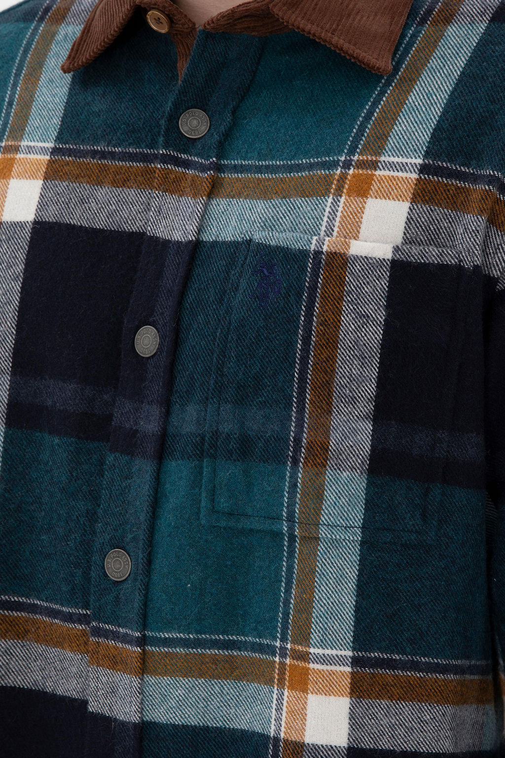 Мужская темно -зеленая рубашка с длинным рукавом 1 бесплатно для 1 зоны в рубашках - U.s. polo assn фото 7