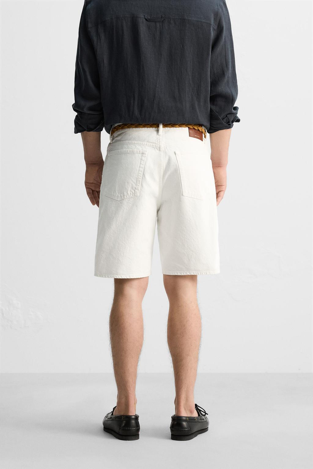LIMITED EDITION STRAIGHT-LEG DENIM BERMUDA SHORTS - Zara фото 14