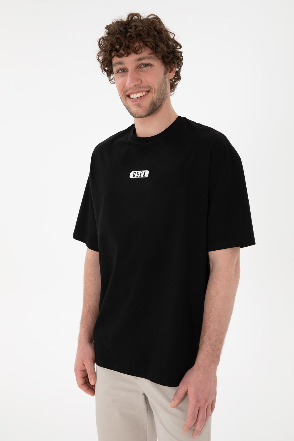 Erkek Oversize Fit Bisiklet Yaka Siyah Ti__rt Sepette S_rpriz _ndirim - U.s. polo assn фото 4