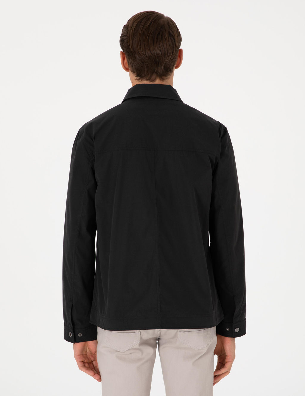 Siyah Rregular F_t Fermuarl_ _nce Ceket - Pierre cardin фото 5