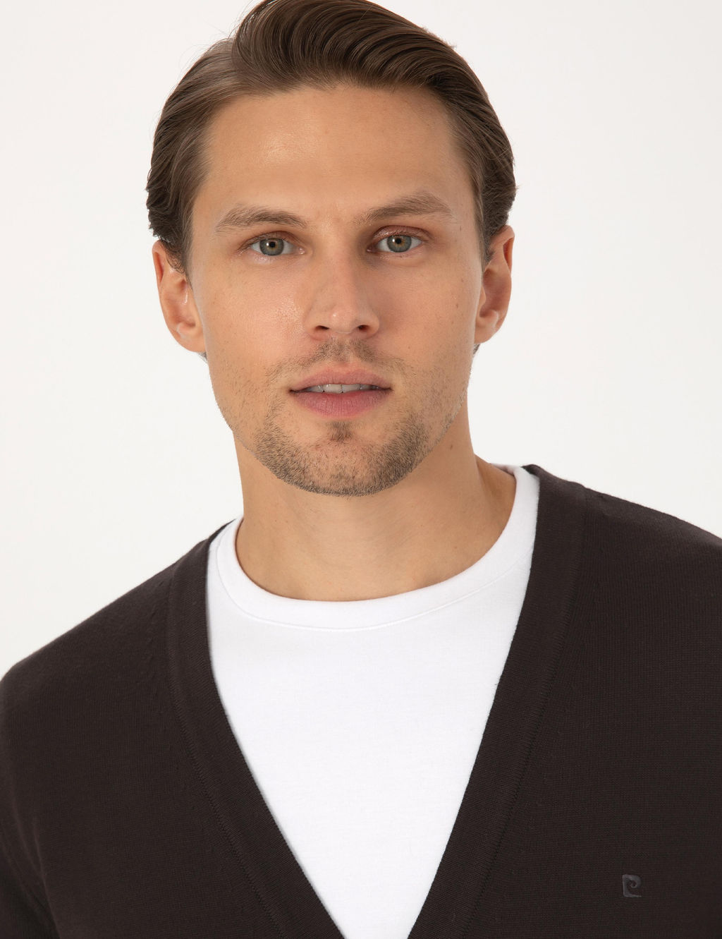 Koyu Kahverengi Slim Fit Basic D__meli Triko H_rka - Pierre cardin фото 2