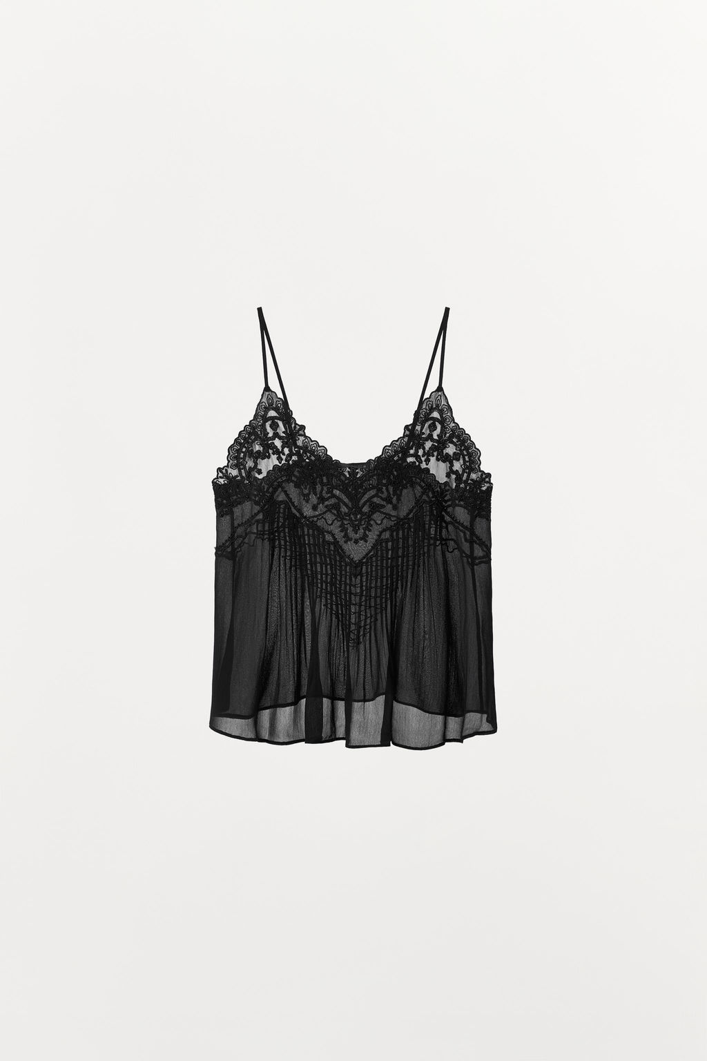 ZW COLLECTION EMBROIDERED BEADED LINGERIE TOP - Zara фото 6