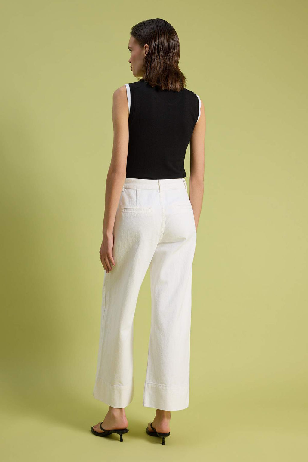 Beyaz Cep Detayl? Yuksek Bel %100 Pamuk Wide Leg Jeans TWOSS26JE00162 - Trendyolmilla фото 7