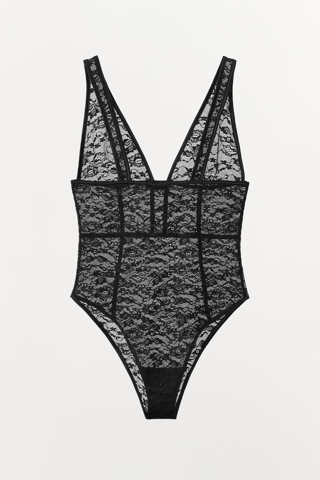 CONTRAST LACE BODYSUIT - Zara фото 7