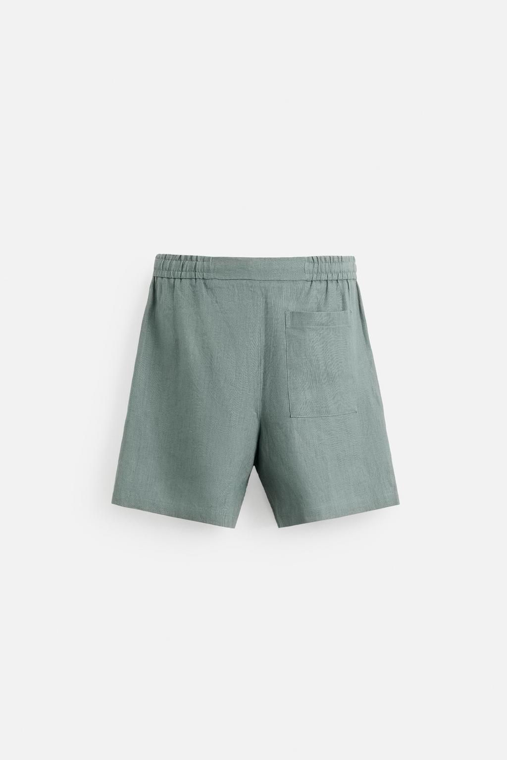 100% LINEN REGULAR FIT BERMUDA SHORTS - Zara фото 8