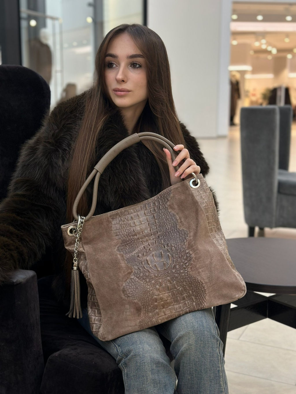 Сумка женская из телячьей кожи