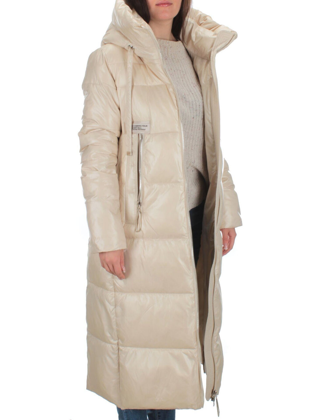 22-116 LT. BEIGE Пальто зимнее женское (200 гр. тинсулейт) - Фабричный китай фото 8