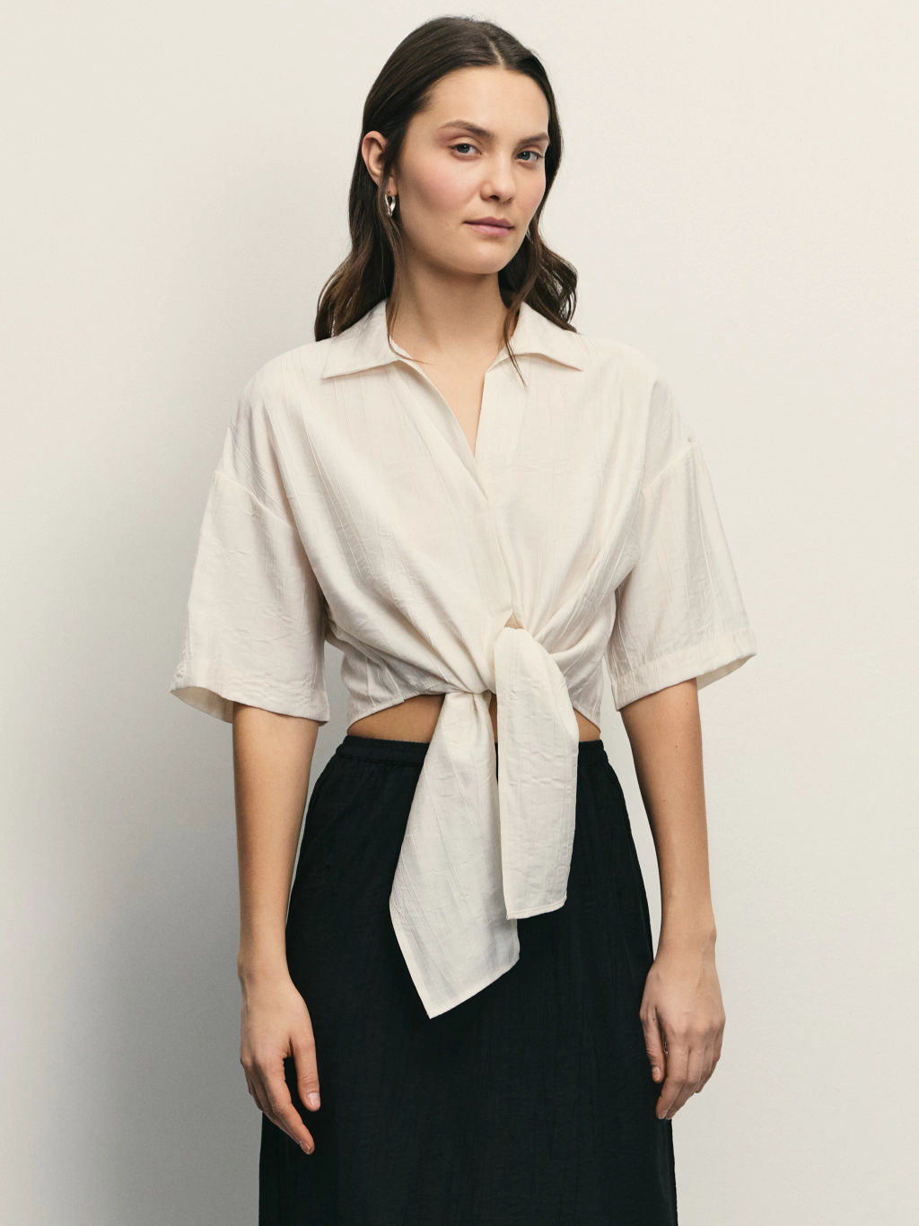 Блузка из вискозы с завязками / Zarina фото 3