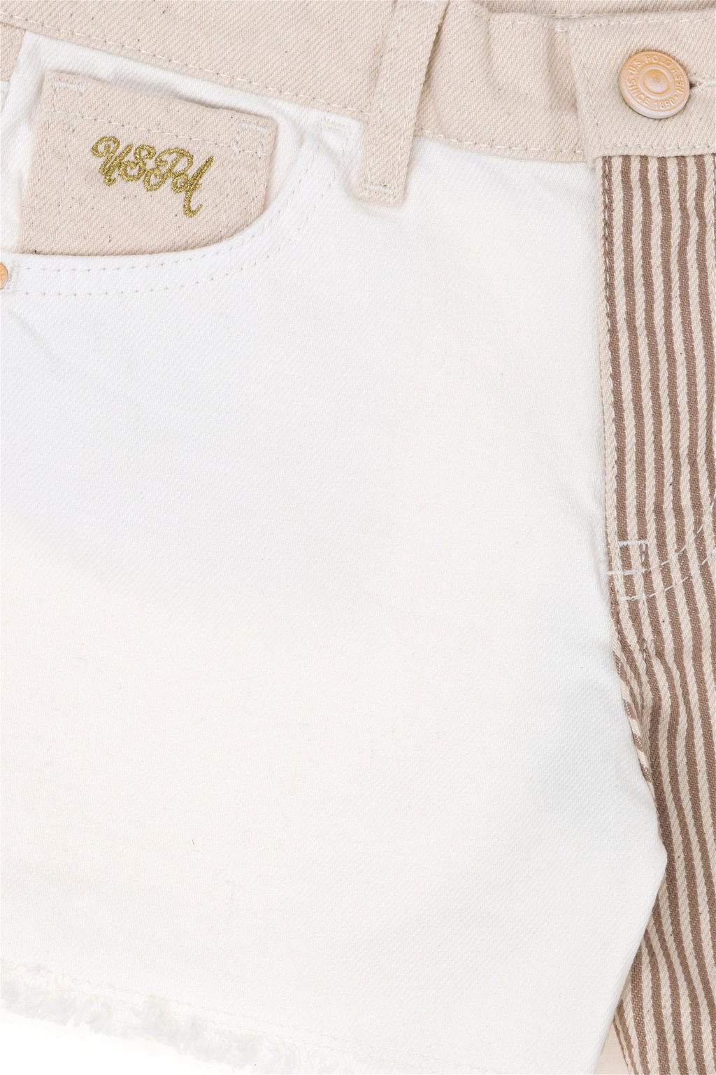 Кремовые джинсовые шорты для девочек Неожиданная скидка в корзине - U.s. polo assn фото 3