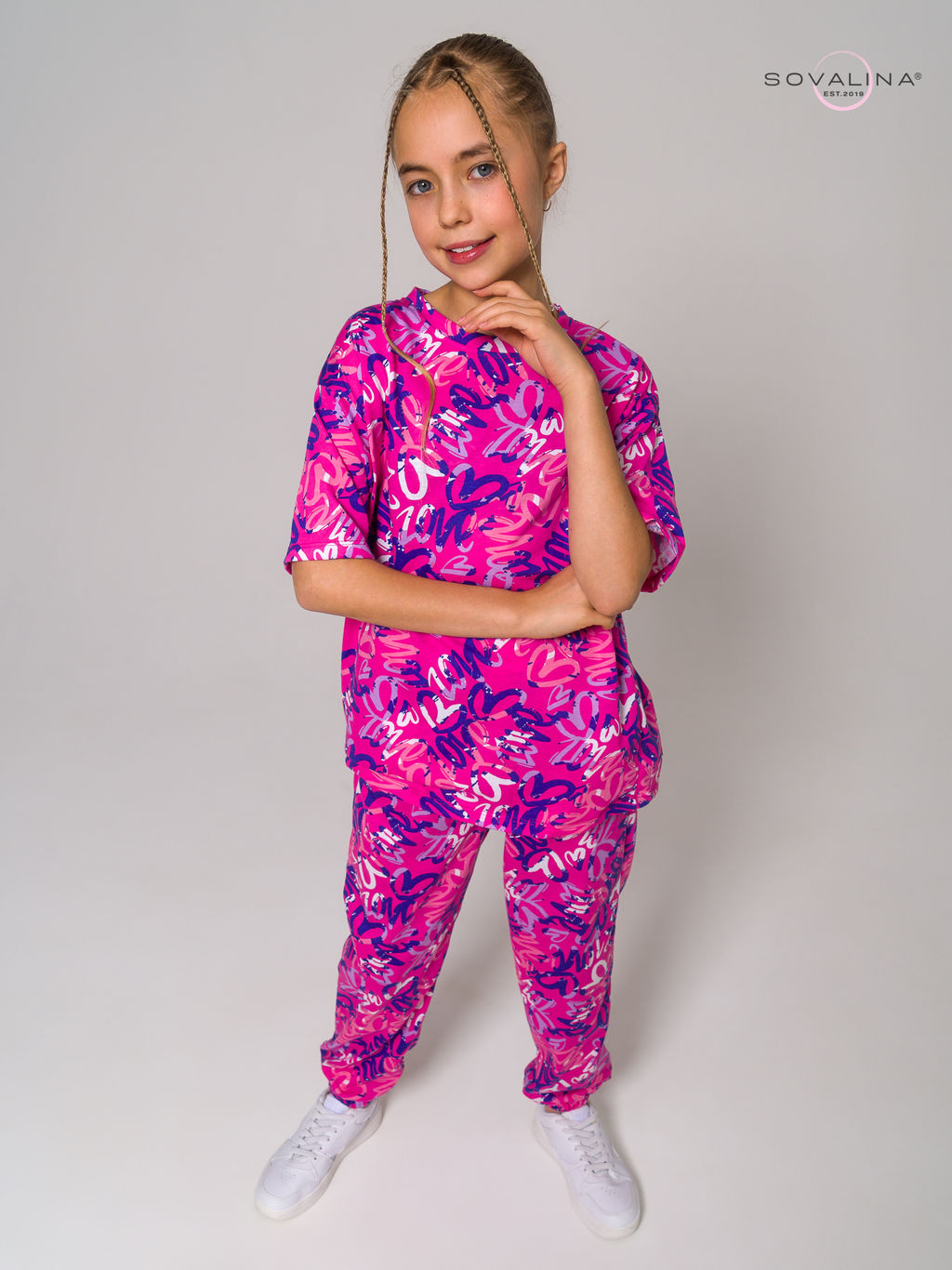 Костюм Daily girl надписи фуксия - Sovalina фото 8