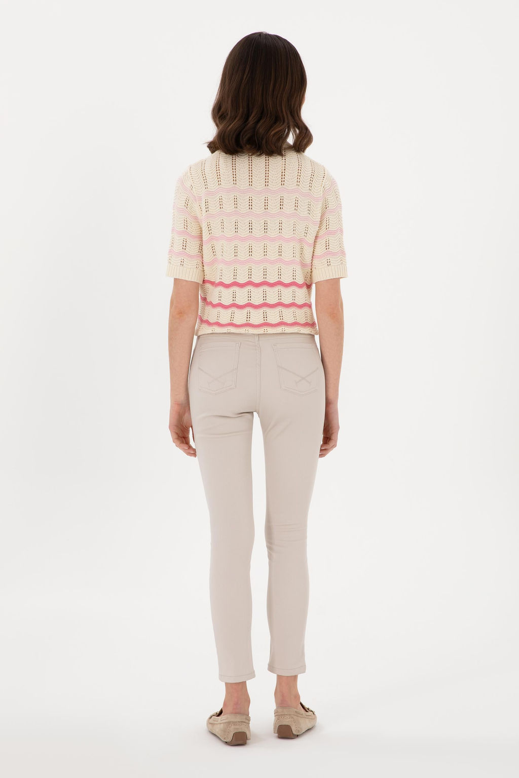 Kad_n Bej Toothpick Fit Kanvas Pantolon