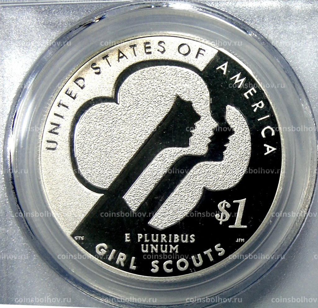 1 доллар 2013 года W США 100 лет движению девочек-скаутов в США (в слабе PCGS PR70DCAM)