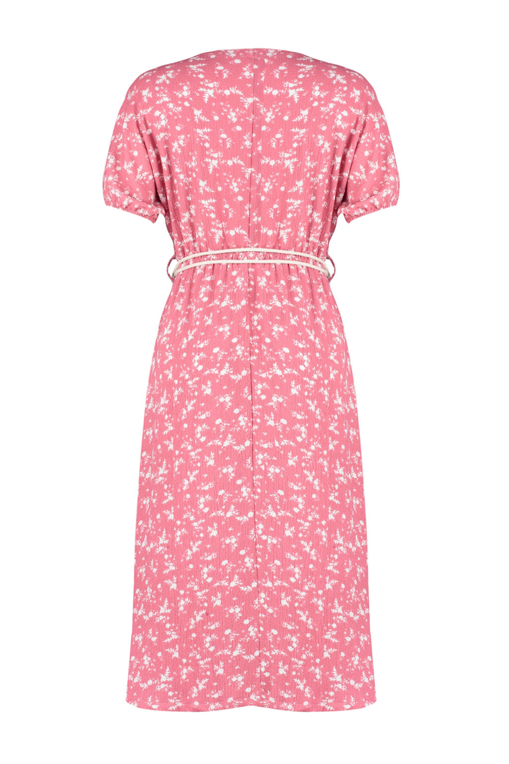 Pembe Bask?l? Aksesuar Kemer Detayl? Buzgulu Esnek Orme Maxi Elbise TWOSS24EL00871 - Trendyolmilla фото 8