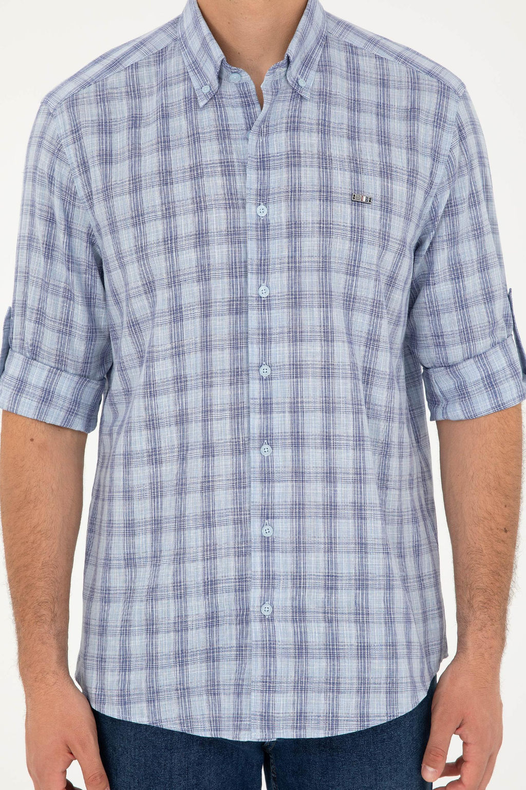 Мужская темно-синяя рубашка с длинным рукавом Неожиданная скидка в корзине - U.s. polo assn фото 6