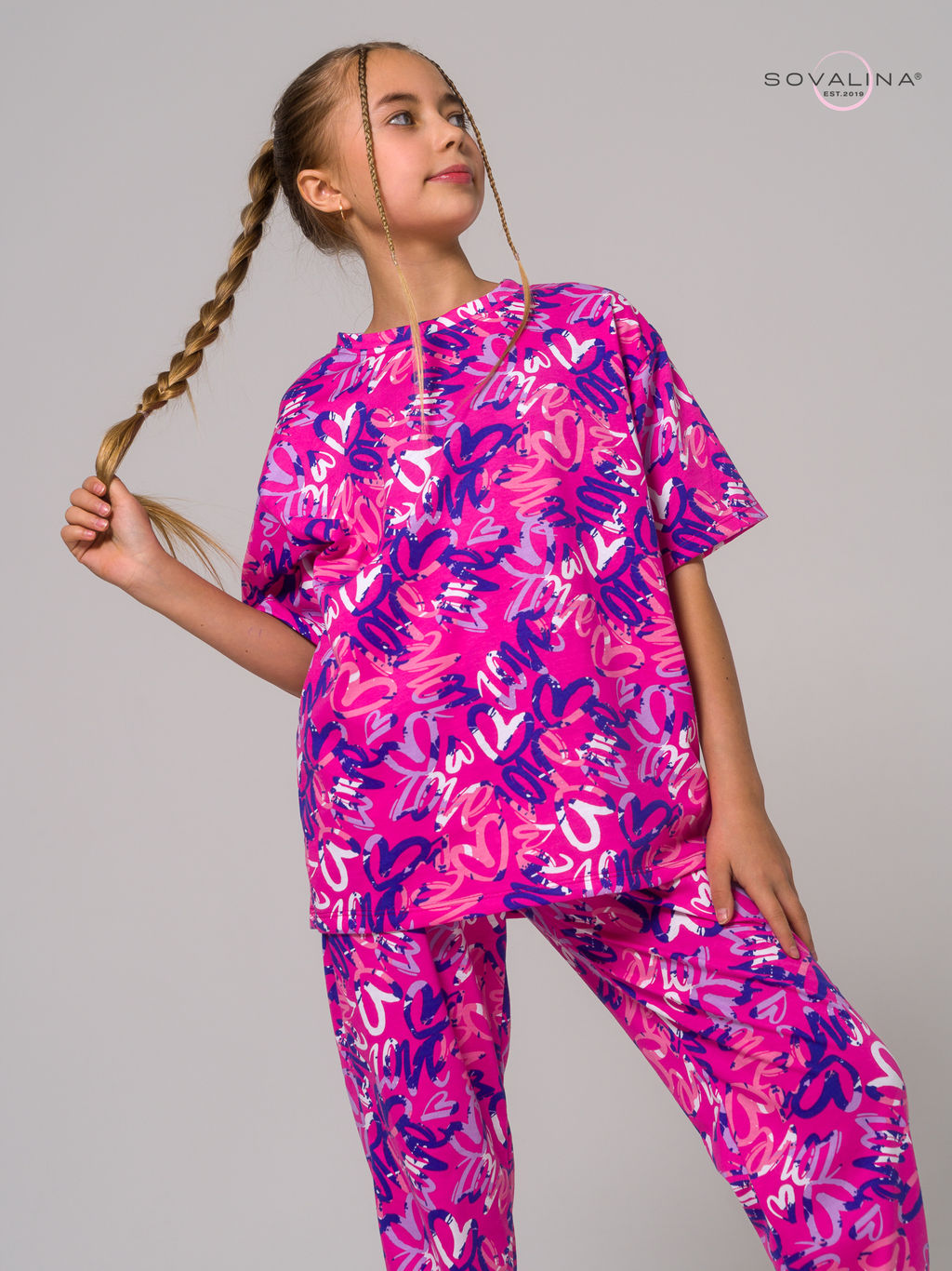 Костюм Daily girl надписи фуксия - Sovalina фото 2