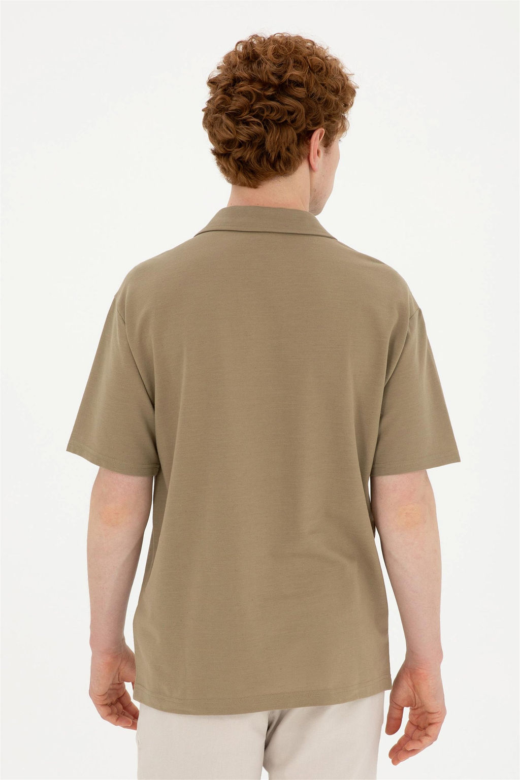 Футболка U.S. Polo Assn цвета хаки из хлопка с полиэстером  фото 5