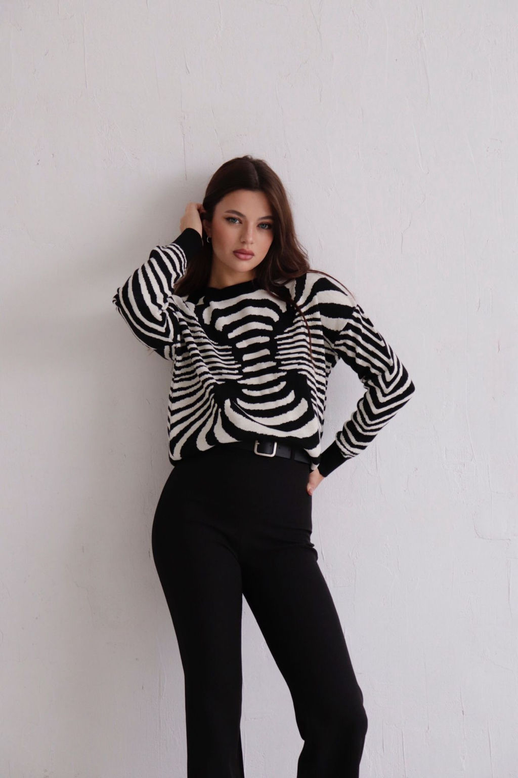 10446 Джемпер чёрно-белый - Martichelli фото 26