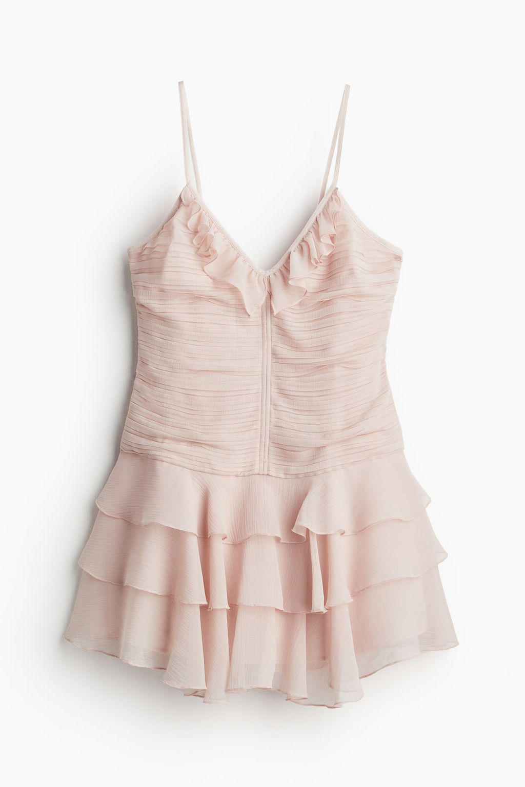 Vestido de gasa con falda escalonada - H&m фото 4