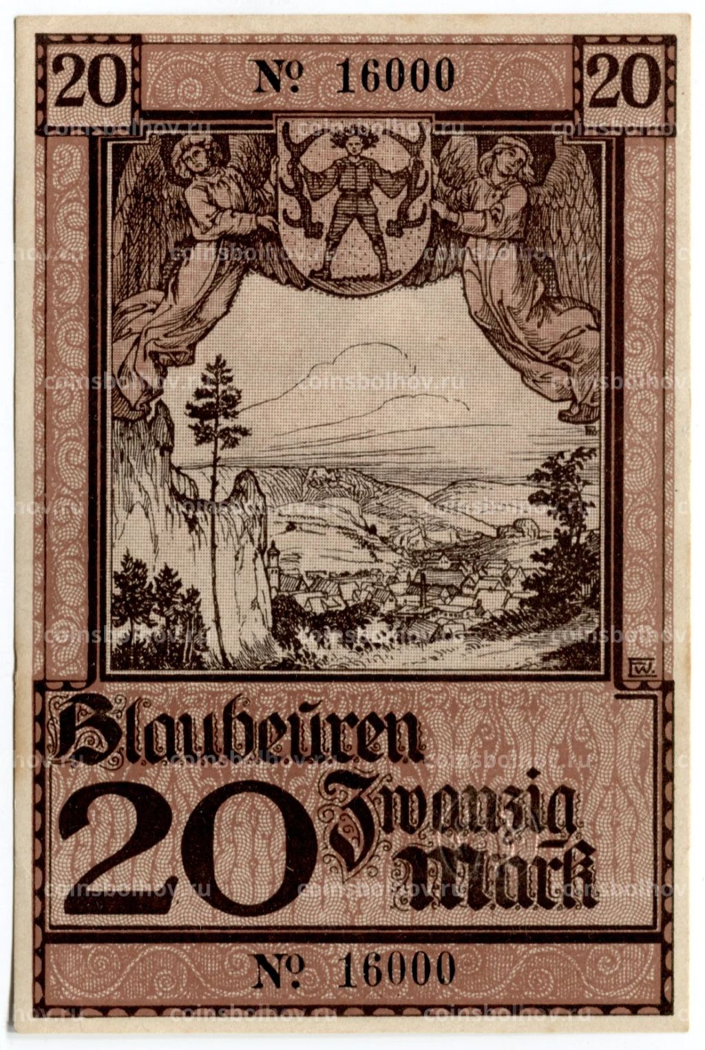 20 марок 1919 года Германия  Нотгельд (Блаубойрен)