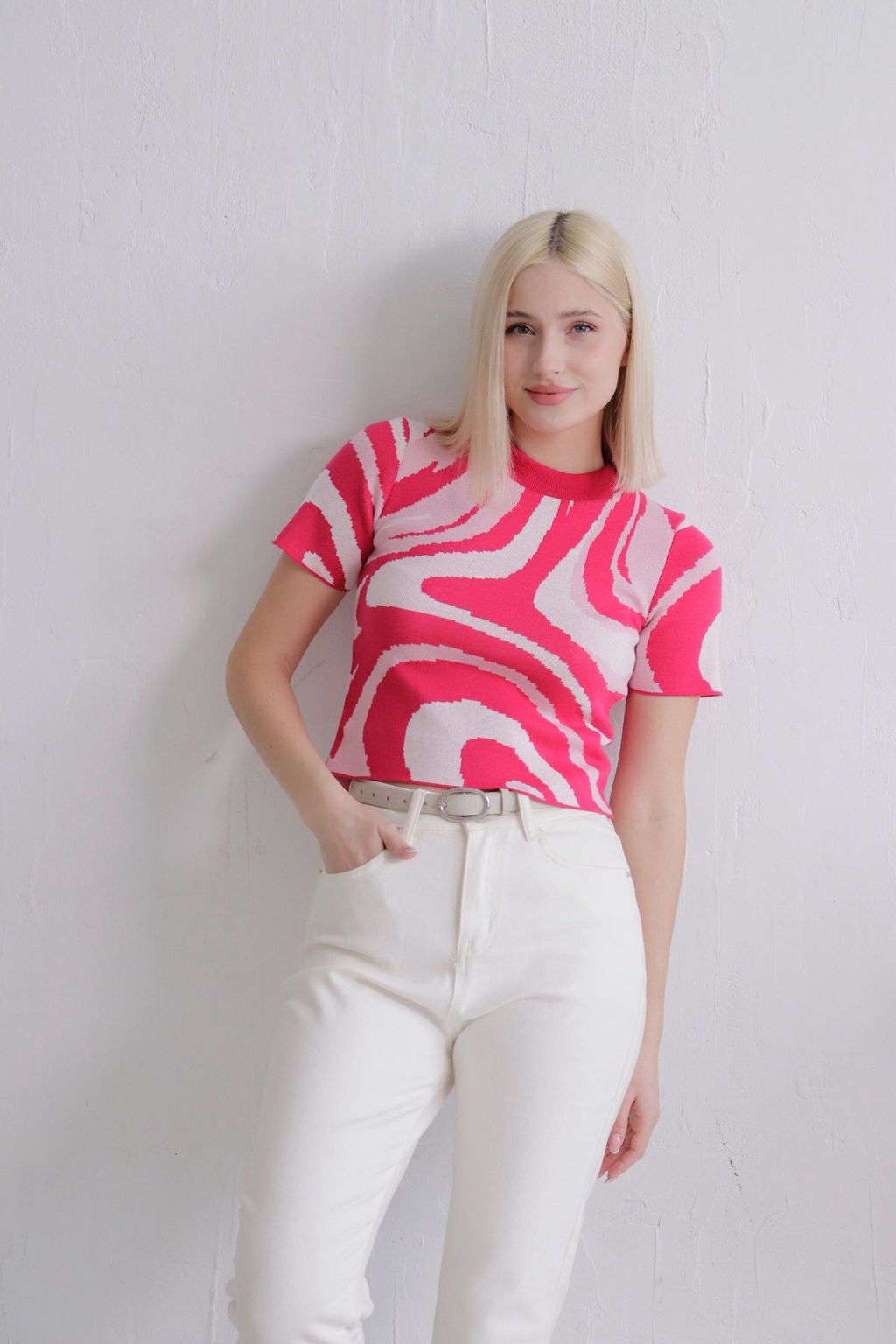 11651 Топ вязаный розово-белый - Martichelli фото 4